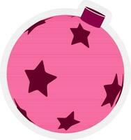 Brown stars in beautiful pink baubles. vector