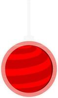 Flat style hanging red bauble icon. vector