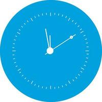 Flat style blue clock icon. vector