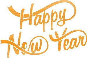 Happy New Year text in yellow color. vector