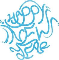 Happy New Year text in blue colour. vector