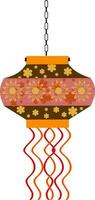 Decorative lamp illustration hanging with chain. vector