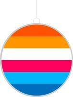 Colorful, decorative christmas ball icon. vector