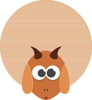 Cartoon character of goat face. vector