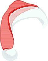 Santa claus red and white hat in flat style. vector