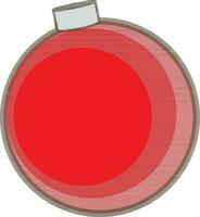 Shiny red christmas ball in flat style. vector