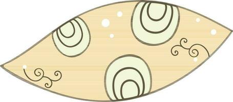 Sea shell in flat style illustration. vector