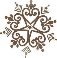Floral design decorated snowflake. vector