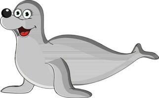 Happy dolphin standing on land. vector