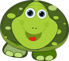 This is happy turtle cartoon art in flat design. vector
