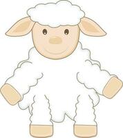 Cute sheep in flat style illustration. vector