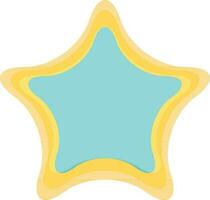 Illustraition of blue star with yellow border. vector