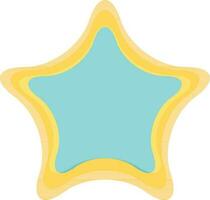 Illustraition of blue star with yellow border. vector