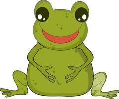 Happy frog standing on two legs. vector
