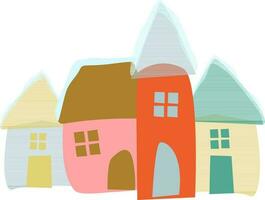 Illustration of many colorful houses. vector