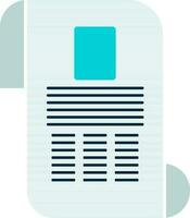 Blue blank news paper icon. vector