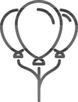 Balloon bunch icon in line art. vector