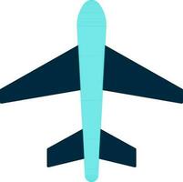 Blue plane on white background. vector