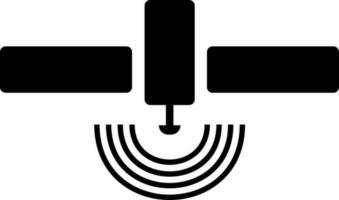 Isolated black satellite in flat style. vector