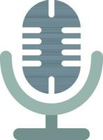 Isolated microphone in flat style. vector