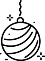 Flat style bauble icon in black outline. vector