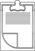 Black line art blank document sheet icon. vector