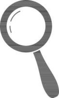 Magnifying glass in black and white color. vector