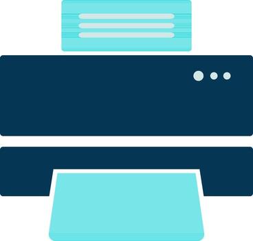 aislado azul impresora icono. vector