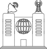 antena satélite globo en edificio. vector