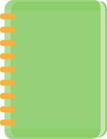Green color of spiral file icon for office concept. vector