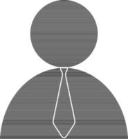 Character of business man icon with tie and dress in black. vector
