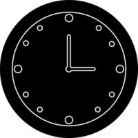 Glyph style of wall clock in icon for watching time. vector