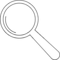 Stroke of frame icon with magnifying glass. vector