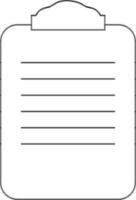 Clipboard icon with paper in stroke for office concept. vector