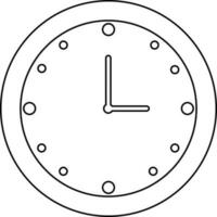 Wall clock icon in stroke for watching time. vector