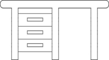 Table icon in stroke for working concept in isolated. vector