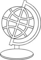 Globe icon in stroke for office concept. vector