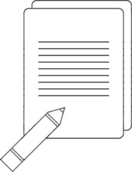 Notebook icon with pencil in stroke for writing. vector