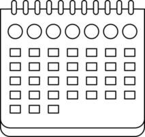 Stroke style of calendar icon for date concept. vector