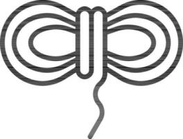 Rope Bundle Icon in Black Line Art. vector