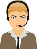 Character of a customer support operator. vector