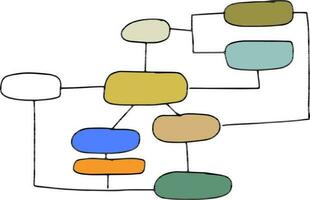 Hand drawn illustration of flowchart. vector