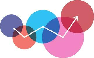 Infographic arrow with colorful circles. vector