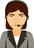 Call center operator character. vector