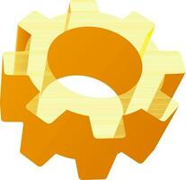 3D yellow cogwheel or gear design. vector