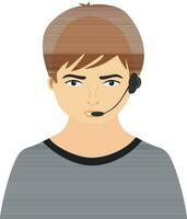 Call center boy character. vector