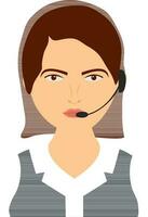 Call center operator character. vector