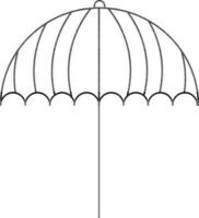 Black Line Art Illustration of Umbrella Icon. vector