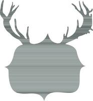 Blank frame design with reindeer horns. vector