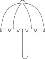 Black Thin Line Art Illustration of Umbrella Icon. vector